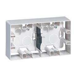 Картинка Коробка Etika для открытой установки двойная белый способ монтажа открытый, арт. 672530 купить 