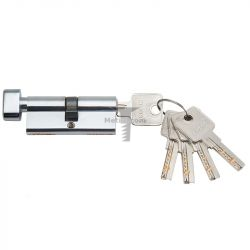Картинка Цилиндр латунный для замка ключ/вертушка 80мм (40+40в) арт.ЛВ/ЦМВП-80 цвет: хром  купить 