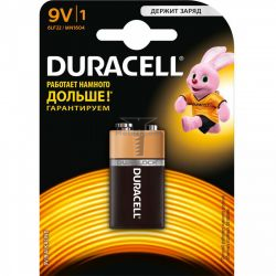 Картинка Батарейка Duracell / Energizer 6LR61, Крона алкалиновый элемент питания 9V, габариты 48.5х26.5х17.5 мм купить 