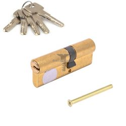 Картинка Цилиндр латунный для замка ключ/ключ 80мм (35+45) цвет: латунь  купить 
