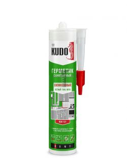 Картинка Герметик силиконовый KUDO санитарный Белый 280мл Санитарный силиконовый герметик для влажных помещений. Предотвращает появление плесени. купить 