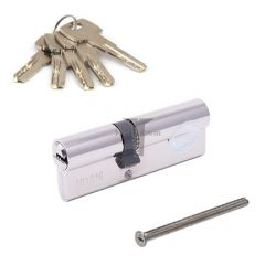 Картинка Цилиндр латунный для замка ключ/ключ 85мм (35+50) цвет: никель  купить 