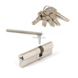Картинка Цилиндр латунный для замка ключ/ключ 100мм (40+60) цвет: никель  купить 