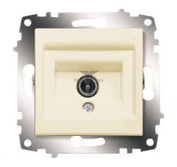 Картинка Розетка Cosmo TV с экранированием кремовый без рамки, способ монтажа скрытый, арт. 619-010300-274 купить 