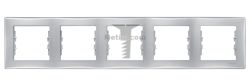 Картинка Рамка Glossa пятипостовая горизонтальная алюминий арт. GSL000305 купить 