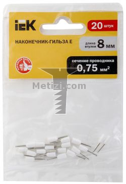 наконечник-гильза НГИ (НШВИ) медный луженый 0.75мм2 20шт медный луженый ...