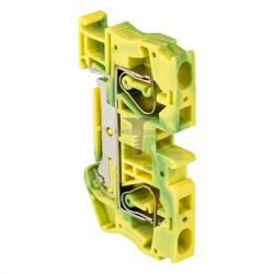 Картинка зажим клеммный наборный EKF JXB- 6.0мм самозажимной желто-зеленый цвет: желто-зеленый; U = 600В; I = 57А; одножильный кабель от 0.5 до 10.0 мм2; многожильный от 0.5 до 6.0 мм2. Устанавливаются на DIN-рейку купить 