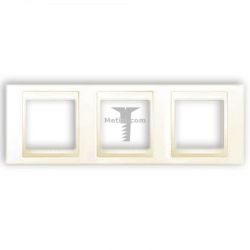 Картинка Рамка Unica трехпостовая с декоративным элементов бежевый арт. MGU2.006.25 купить 