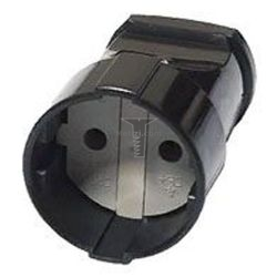 Картинка розетка кабельная Makel 10A без заземления пластик черная MAKEL Турция; 10A, б/з, ABS-пластик, черная арт. 10054 купить 