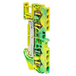 Картинка зажим клеммный наборный EKF JXB- 2.5мм самозажимной желто-зеленый цвет: желто-зеленый; U = 600В; I = 31А; одножильный кабель от 0.2 до 4.0 мм2; многожильный от 0.2 до 2.5 мм2. Устанавливаются на DIN-рейку купить 