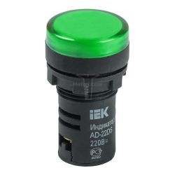Картинка лампа сигнальная IEK 22мм зеленая Светосигнальные индикаторы предназначены для индикации состояния электрических цепей; цвет линзы-зеленый; диаметр отверстия 22мм арт. BLS10-ADDS-230-K06 купить 