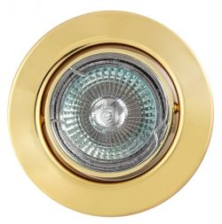 Картинка светильник точечный FT9222 MR16 GU5.3 50Вт поворотный круг золото круг, поворотный в центре, напряжение 220В, цоколь GU5.3, золото, артикул FT 9222, мощность лампы 50W купить 