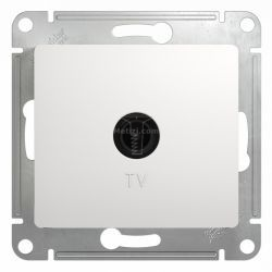 Картинка Розетка Glossa TV коннектор белый без рамки, способ монтажа скрытый, арт. GSL000193 купить 