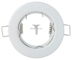 Картинка светильник точечный IEK MR16 GU5.3 неповоротный круг белый круг, неповоротный, напряжение 220В, цоколь GU5.3, артикул LUVB0-GU05-1-K01 купить 