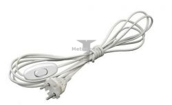Картинка шнур для бра Makel выключатель 1.8м белый Турция; с выключателем; длина 1,8м арт. 10026 купить 