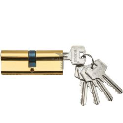Картинка Цилиндр латунный для замка ключ/ключ 80мм (40+40) Л/ЦМП-80 цвет: латунь  купить 
