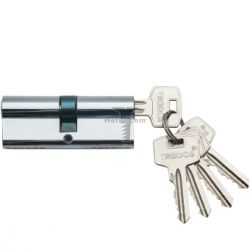 Картинка Цилиндр латунный для замка ключ/ключ 80мм (40+40) Л/ЦМП-80 цвет: хром  купить 